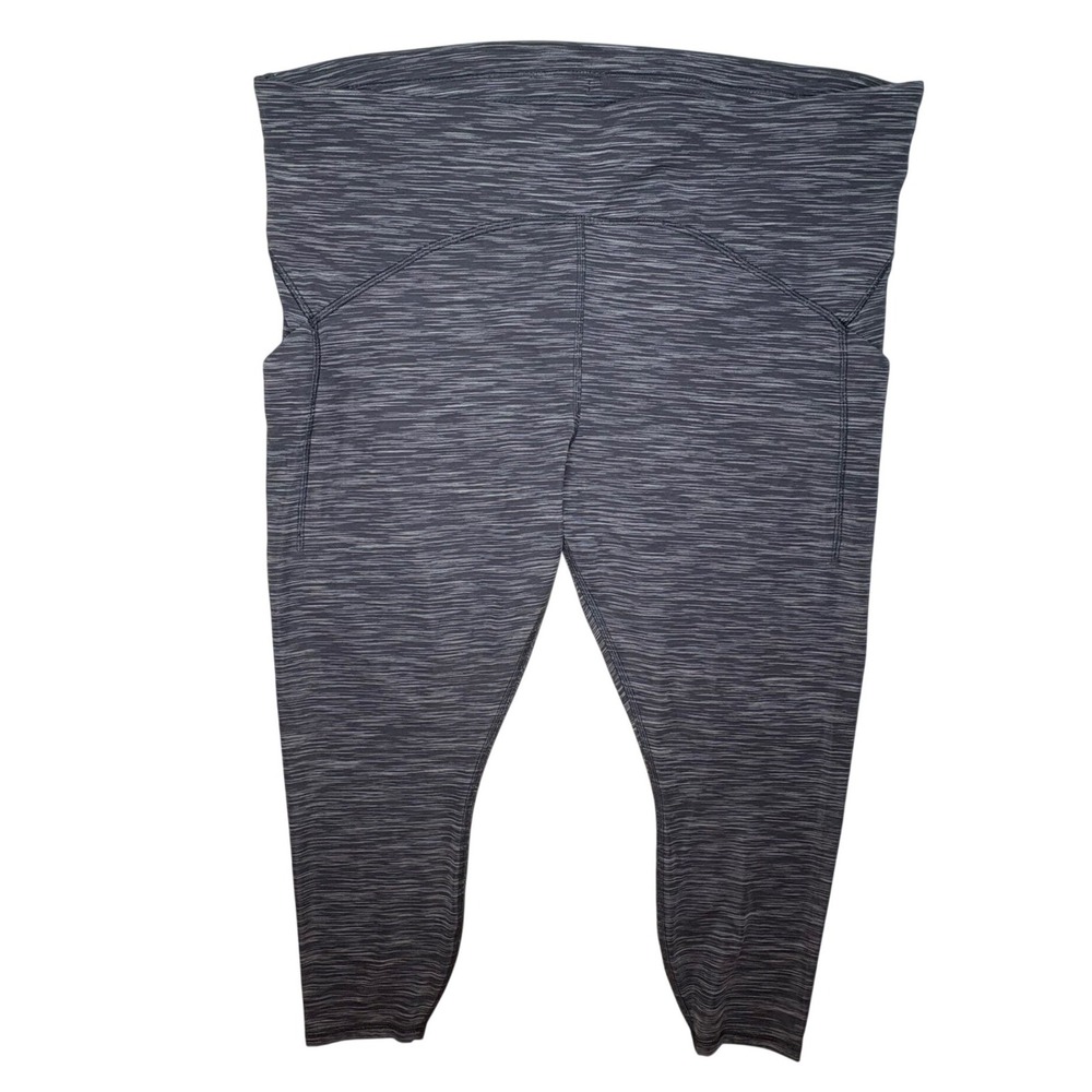 Lululemon Align Crop 21" Cross Waist Mini Space Dye Herringbone Black/White 20
